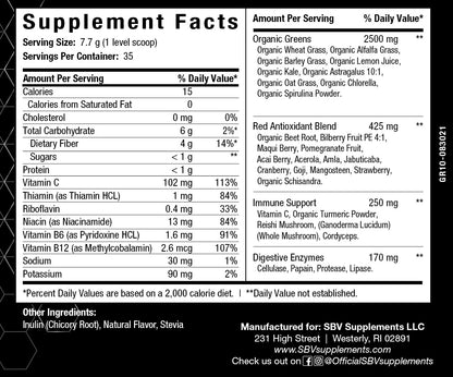 ORGANIC GREEN & RED SUPERFOOD & IMMUNE